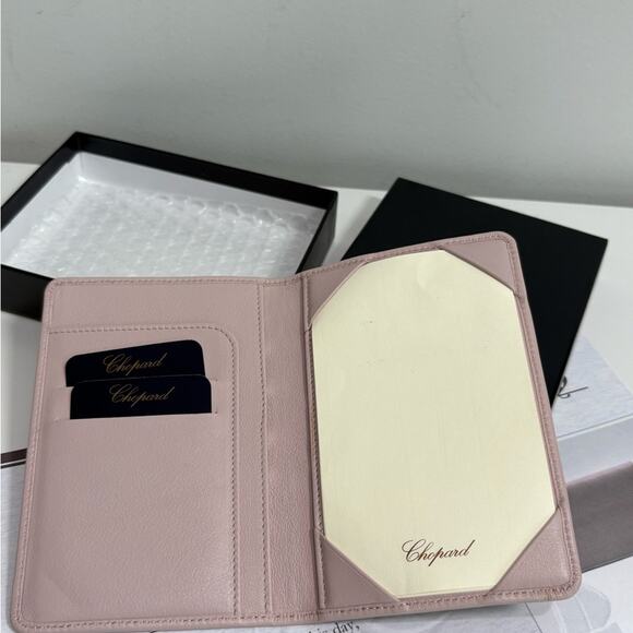 Authentic CHOPARD Pink leather card and passport Wallet w/ box andcertificate - Picture 2 of 7